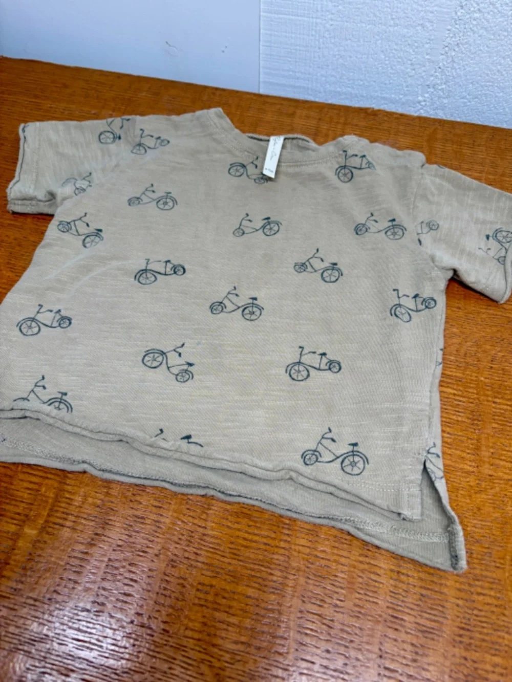 Rylee + Cru Baby Boy Bikes Raw Edge T-Shirt | Sage - 6-12 Months